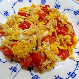 プチトマトのふわふわ卵炒め